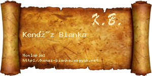 Kenéz Bianka névjegykártya