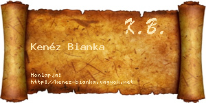 Kenéz Bianka névjegykártya